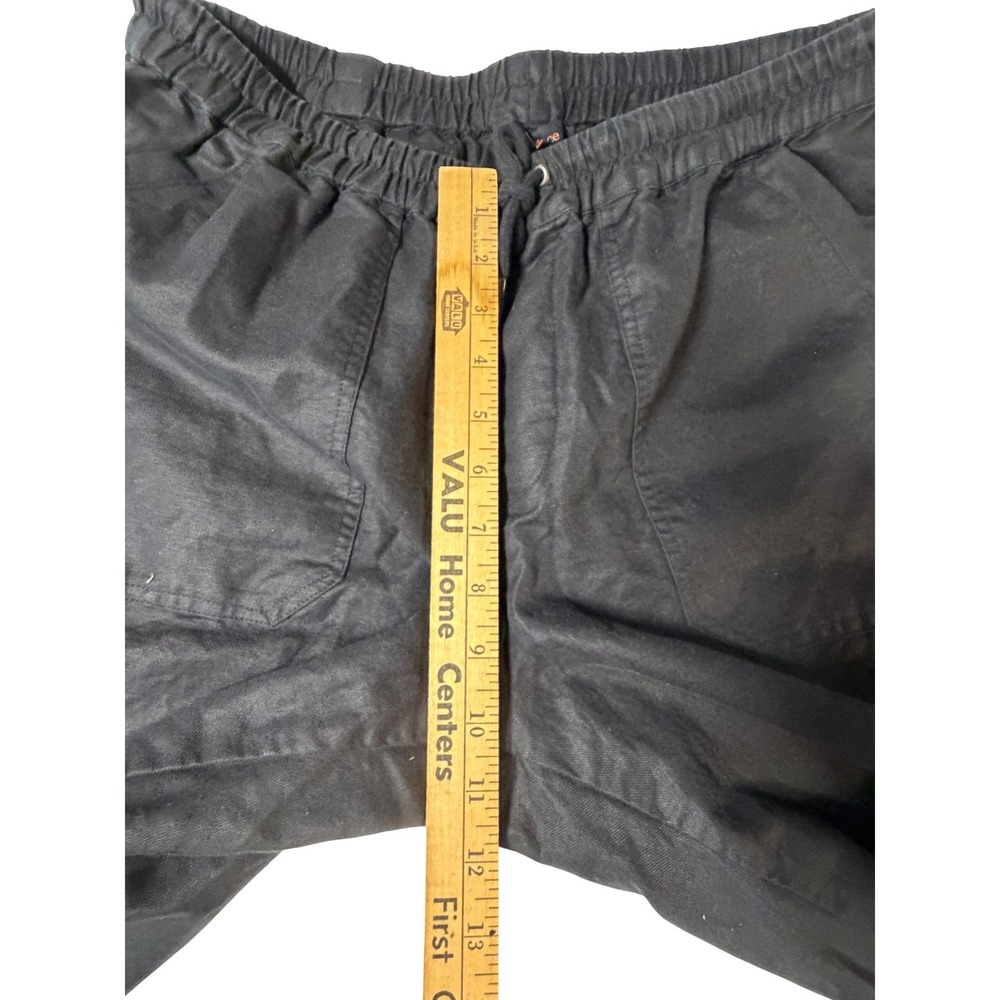 Quince Organic Cotton Linen Twill Straight Leg Pant Black Womens L - Picture 8 of 9